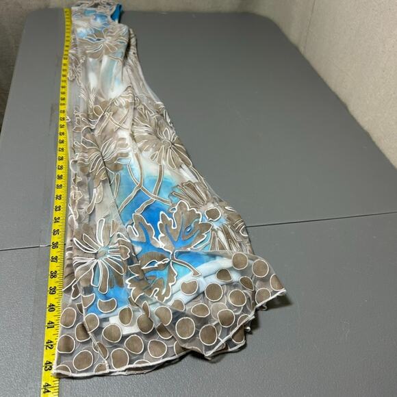 Alison Sheri Womens Y2K Floral Fairy Midi Dress Size S Ombre Mesh Asymmetric Hem - Picture 9 of 10